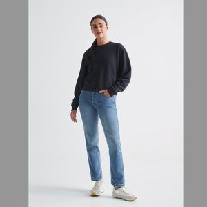 Duer Terry Fleece Performance Crewneck Sweatshirt in Black